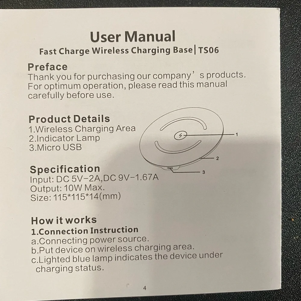Wireless charger TS06 fast charger